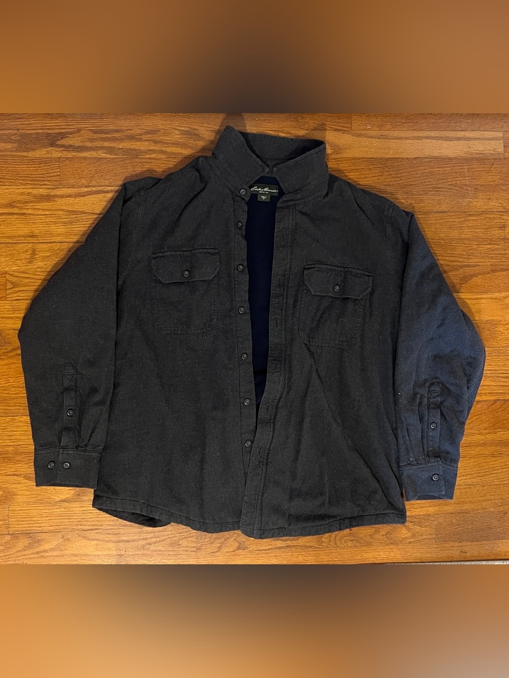 Men's Dark Gray Button-Up Fleece Jacket